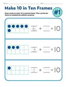 Make 10 in Ten Frames #1