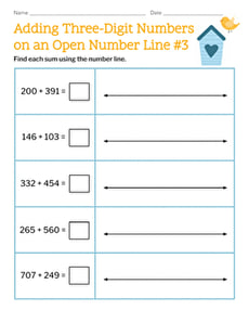 Adding Three-Digit Numbers on an Open Number Line #3