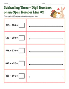 Subtracting Three-Digit Numbers on an Open Number Line #2