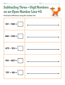 Subtracting Three-Digit Numbers on an Open Number Line #3