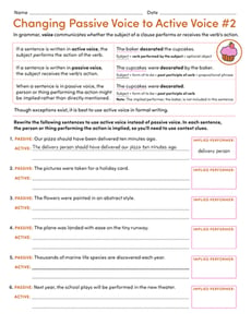 Changing Passive Voice to Active Voice #2
