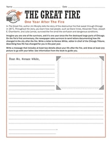 Book Study: The Great Fire: One Year After The Fire