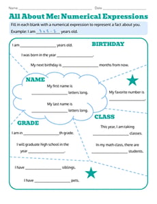 All About Me: Numerical Expressions
