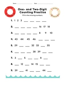 One- and Two-Digit Counting Practice