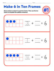 Make 6 in Ten Frames #1