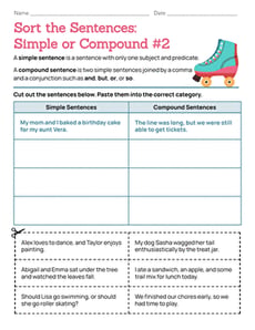 Sort the Sentences: Simple or Compound #2