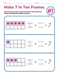 Make 7 in Ten Frames #1