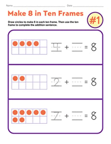 Make 8 in Ten Frames #1