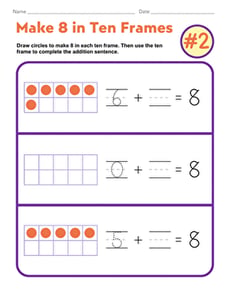 Make 8 in Ten Frames #2