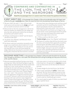Targeted Reading Skills Practice: Comparing and Contrasting in The Lion, the Witch and the Wardrobe