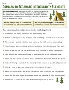 Commas to Separate Introductory Elements