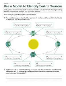 Use a Model to Identify Earth’s Seasons