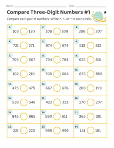 Compare Three-Digit Numbers #1