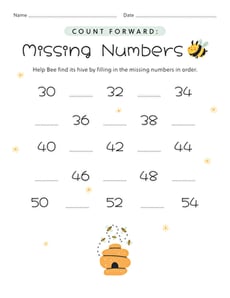 Count Forward: Missing Numbers