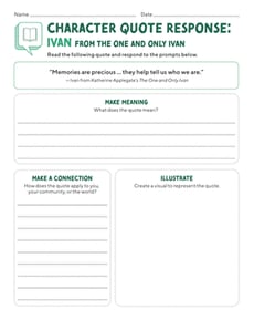Character Quote Response: Ivan From The One and Only Ivan