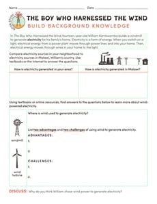 Book Study: The Boy Who Harnessed the Wind: Build Background Knowledge