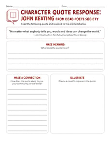 Character Quote Response: John Keating From Dead Poets Society