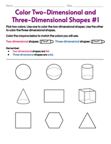 Color Two-Dimensional and Three-Dimensional Shapes #1