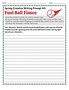 Spring Creative Writing Prompt #2: Foul Ball Fiasco