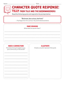 Character Quote Response: Tilly From Tilly and the Bookwanderers