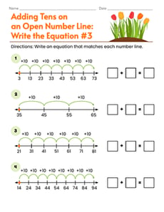 Adding Tens on an Open Number Line: Write the Equation #3