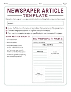 Newspaper Article Template