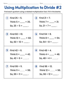Using Multiplication to Divide #2