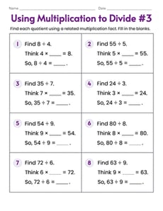 Using Multiplication to Divide #3