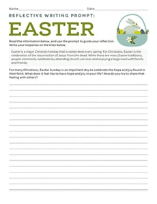 Reflective Writing Prompt: Easter