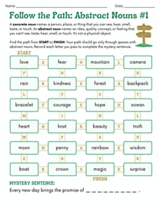 Follow the Path: Abstract Nouns #1