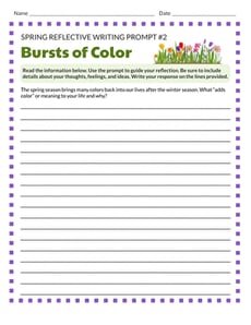 Spring Reflective Writing Prompt #2: Bursts of Color