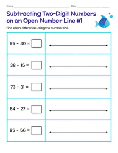 Subtracting Two-Digit Numbers on an Open Number Line #1