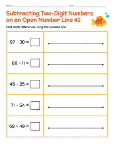 Subtracting Two-Digit Numbers on an Open Number Line #2
