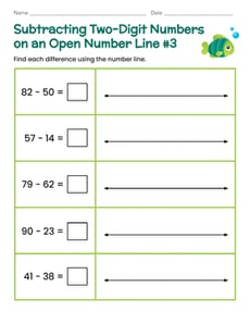 Subtracting Two-Digit Numbers on an Open Number Line #3