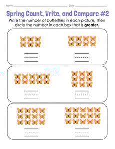 Spring Count, Write, and Compare #2