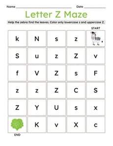 Letter Z Maze