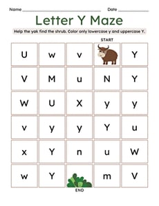 Letter Y Maze