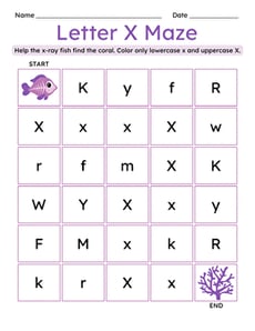 Letter X Maze