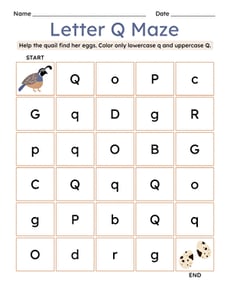 Letter Q Maze