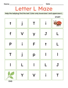 Letter L Maze