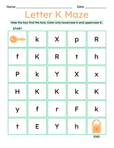 Letter K Maze