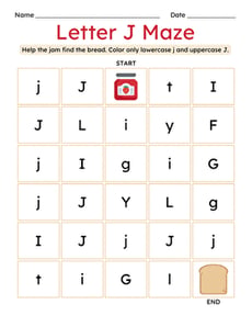 Letter J Maze