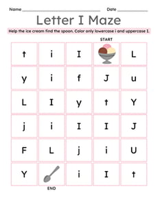 Letter I Maze