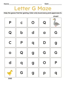 Letter G Maze