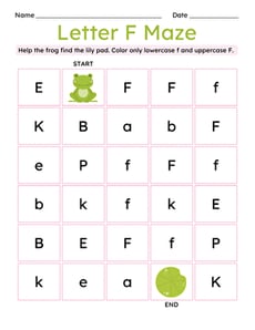 Letter F Maze