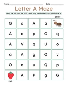 Letter A Maze
