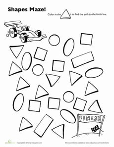 Race Car Shape Maze