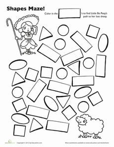 Little Bo Peep Shape Maze