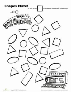 Choo Choo Train Shape Maze