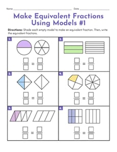Make Equivalent Fractions Using Models #1